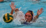 Lemoore's Cristen Olson fights for possession of the ball in Wednesday's West Yosemite League match against El Dimanate in the LHS pool.